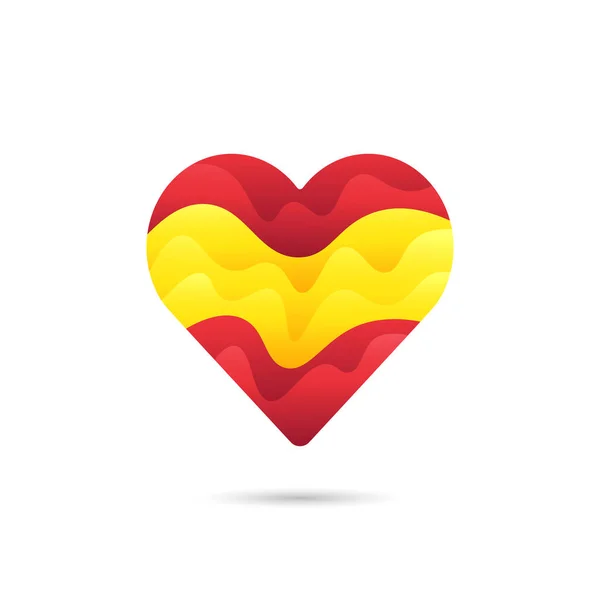 Bandera Nacional España Diseño Del Vector Icono Del Amor Signo — Foto de Stock