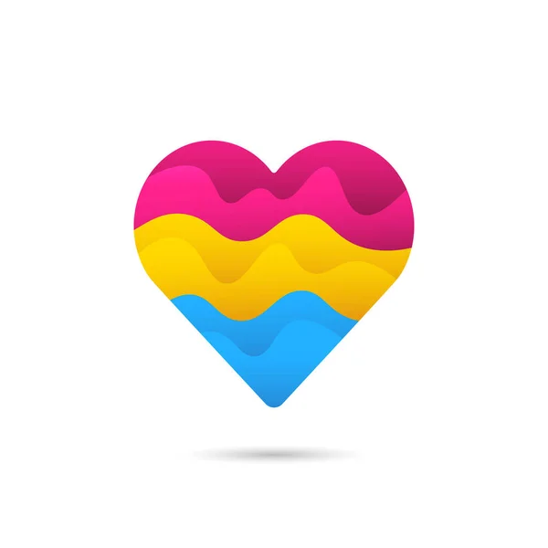 Bandera Pansexual Corazón Amor Signo Vector Diseño — Foto de Stock