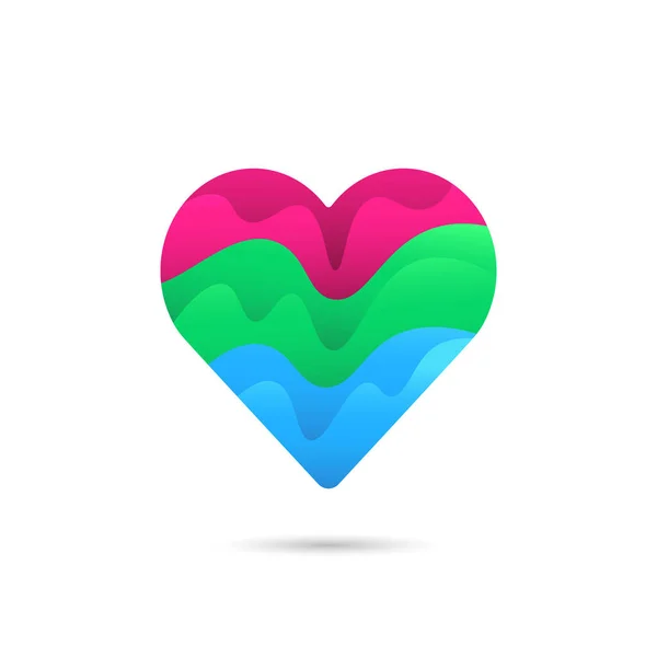 Polysexual Flag Heart Love Sign Vector Design — Stock Photo, Image