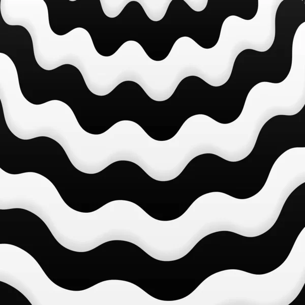 Черно Белый Волнистый Линейный Урезанный Фоновый Вектор Абстрактный Оптический Фон — стоковое фото