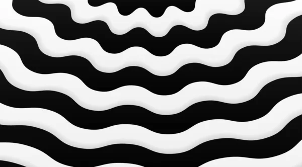 Projeto Vetorial Fundo Linear Ondulado Preto Branco Abstrato Contexto Ilusão — Fotografia de Stock