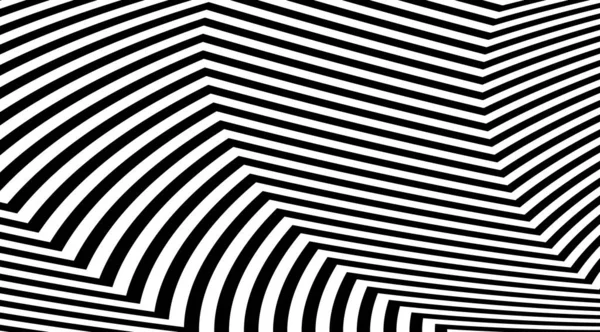 Abstract Zig Zag Optical Illusion Background Black White Striped Lines — Stock Photo, Image