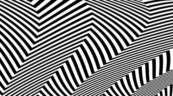 Abstract Zig Zag Optical Illusion Background Black White Striped Lines — Stock Photo, Image