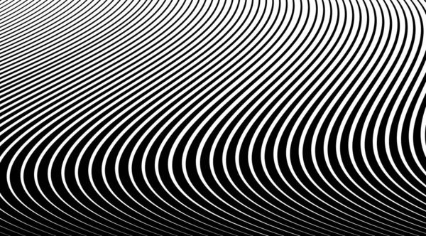 Halftone Background Stripped Black White Lines Optical Illusion Art Vector — Stock Photo, Image