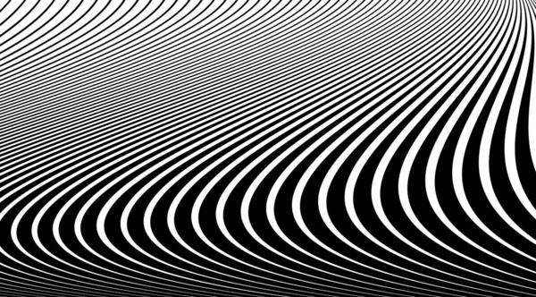 Halftone Background Stripped Black White Lines Optical Illusion Art Vector — Stock Photo, Image