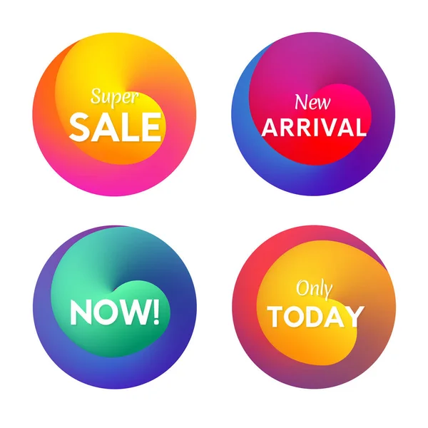 Abstract Sale Circle Shape Banners Trendy Fluid Sign — Stock Photo, Image