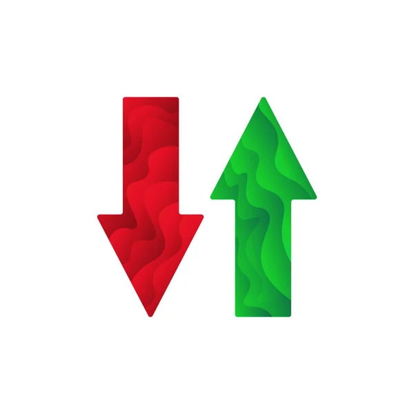 Піктограми Стрілок Вгору Вниз Символи Падіння Зростання — стокове фото