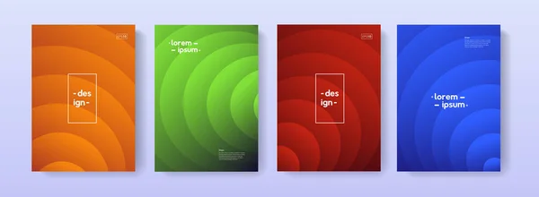 Set Moderner Geometrischer Cover Illustrationen Vektor Design Gradient Bogenmuster Hintergründe — Stockfoto