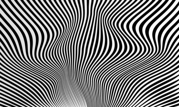 Abstracte Psychedelische Gestreepte Achtergrond Zwarte Witte Zebra Patroon Achtergrond — Stockfoto