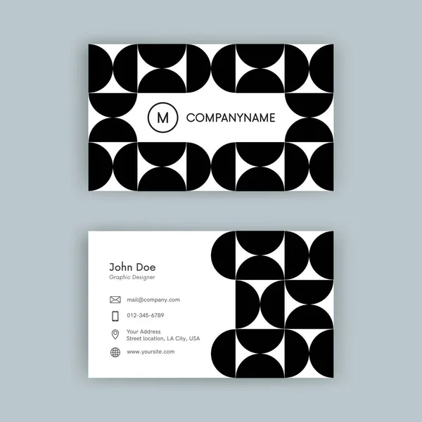 Trendy geometric visiting business card vector template.