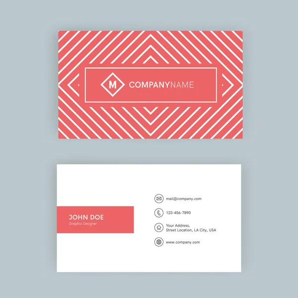 Trendy Geometric Business Card Template Vector Design — Stock Photo, Image