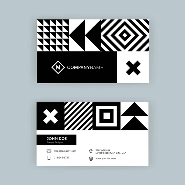 Minimal Geometric Business Card Template Vector Design — Stock Photo, Image
