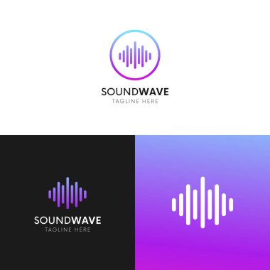 Basit müzik ses logosu. Vektör logot simgesini eşitle.