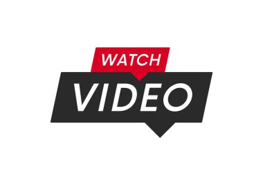 Video pankartı, düğme, simge, imza vektör tasarımı izleyin.