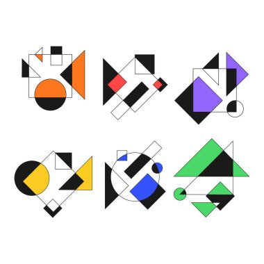 Geometrik şekiller vektör tasarımı. Geometri ögeleri.
