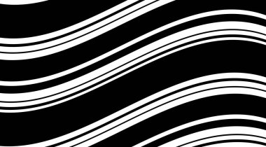 Dalgalı soyulmuş dinamik monokrom deseni. Geometrik doğrusal arkaplan vektör tasarımı.