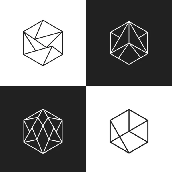 Simple Minimalistic Hexagonal Geometric Logo Signs Vector Design — Stock Photo, Image