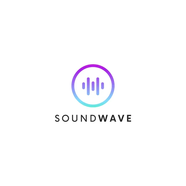 Semplice Suono Logo Segno Icona Onda Audio — Foto Stock