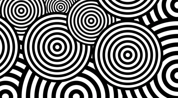 Trendy Kreisförmige Schwarz Weiße Muster Hintergrund Vektor Design Optische Täuschung — Stockfoto