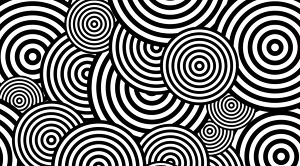 Trendy Circular Black White Pattern Background Vector Design Optical Illusion — Stock Photo, Image