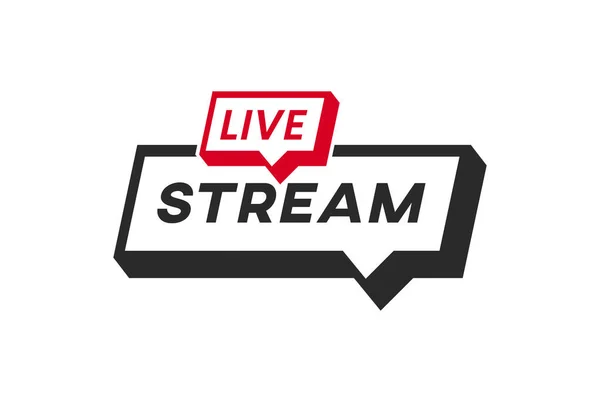 Live Stream Banner Teken Vectorontwerp Uitzendknop Online Stream — Stockfoto