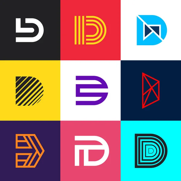 Set of Letter D Logo designs. Company vector icon signs.