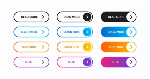 Набір Векторного Дизайну Веб Кнопок Колекція Елементами — стокове фото
