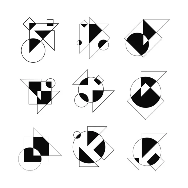 Set Von Geometrischen Formen Vektor Design Geometrieelemente — Stockfoto