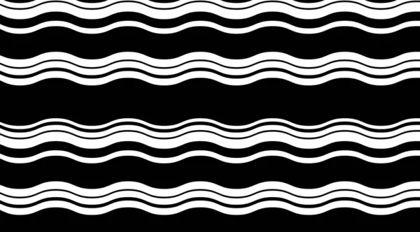 Black White Stripped Waves Vector Pattern Background — Stock Photo, Image