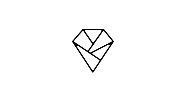 Ícone Logotipo Linear Geométrico Poligonal Design Vetor Sinal Diamante — Fotografia de Stock