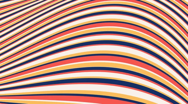 概要縞模様のカラフルな波状レトロな背景ベクトルデザイン — ストック写真