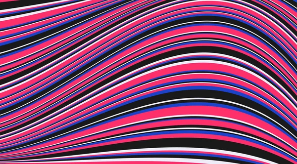 抽象的なカラフルな波状の縞模様のベクトルデザイン 流体活力のある背景 — ストック写真