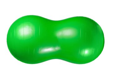 Beyaz arka plan üzerinde izole bir yeşil fitness Ball yakın çekim