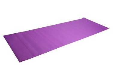 Menekşe yoga mat beyaz bir arka plan üzerinde