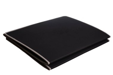 Beyaz bir arka plan gri sarı yoga mat