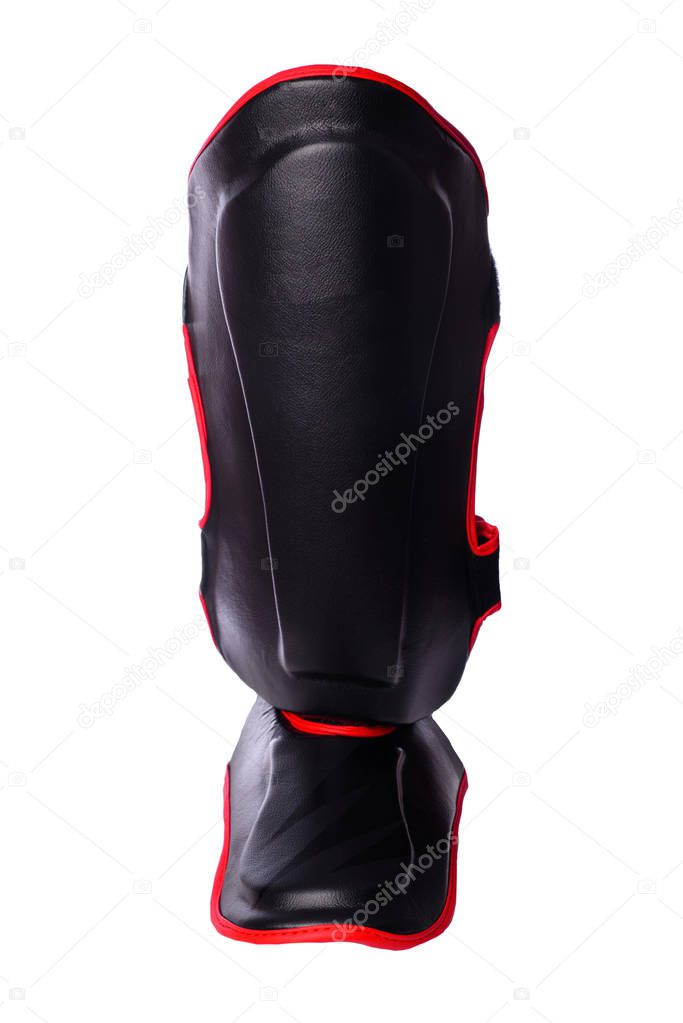 Shin guard for soccer on white background