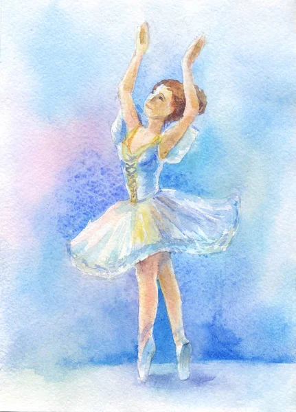 Dançarina em azul tutu — Fotografia de Stock