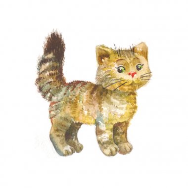 Suluboya de sevimli kedi
