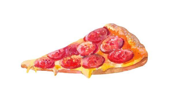 De pizza pepperoni met worst — Stockfoto
