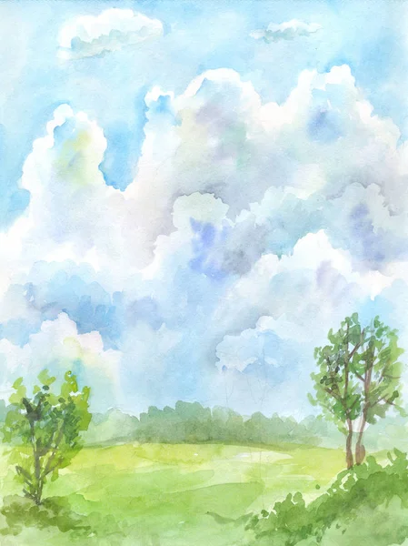 Ilustrace akvarel sky — Stock fotografie