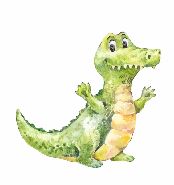 Акварельный крокодил — стоковый вектор