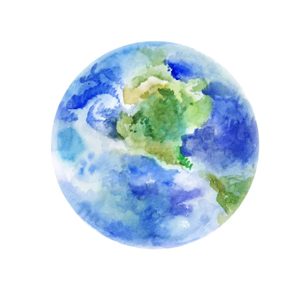 Earth, watercolor art — Stock Photo, Image