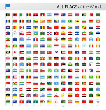 Tüm dünya vektör bayrak toplu iğne - koleksiyon