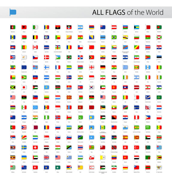 Все векторные флаги мировых закладок - Коллекция
