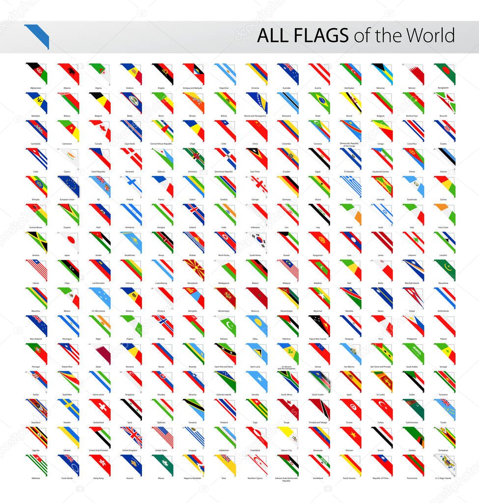 All World Corner Vector Flags - Collection