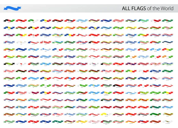 Banderas de vectores de cinta todo el mundo - Colección — Vector de stock