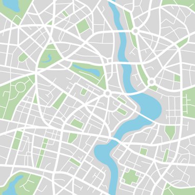 Şehir harita soyut seamless modeli - illüstrasyon