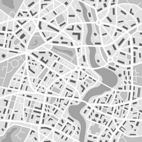 Stad kaart abstracte naadloze patroon - illustratie — Stockvector