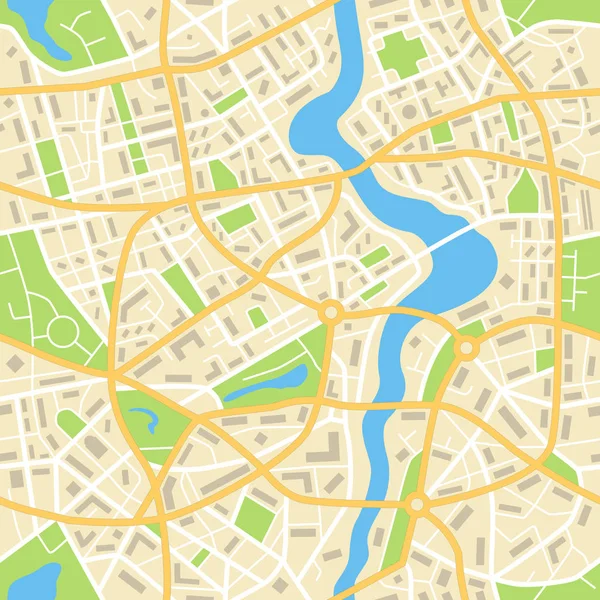 City mapa abstraktní vzor bezešvé - ilustrace — Stockový vektor