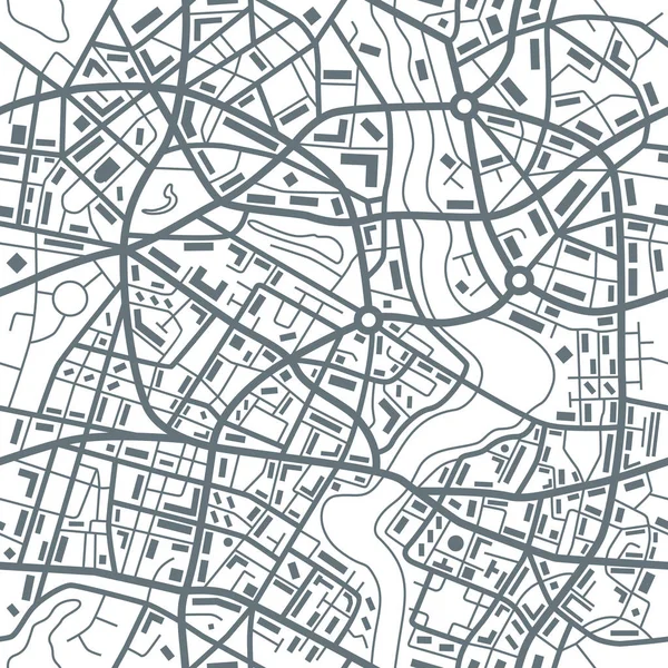 Mapa de la ciudad patrón inconsútil abstracto - Ilustración — Archivo Imágenes Vectoriales